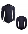 Mens Shark Printed Irregular Hem Quick-drying Tops Breathable Sports Tights Long Sleeve T Shirt