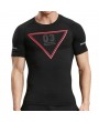 Mens Fitness O-neck Short Sleeve Skinny T-shirts Elastic Quick-drying Breathable Jogging Tops