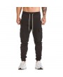 Mens Sport Pants Elastic Waist Drawstring Soild Color Casual Cotton Trousers