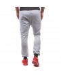 Mens Solid Color Holes Drawstring Slim Fit Training Running Casual Sport Pants