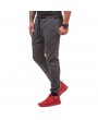 Mens Solid Color Holes Drawstring Slim Fit Training Running Casual Sport Pants