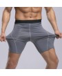 Mens Solid Color Elasticity Quick Dry Fitness Jogging Training Tights Sport Shorts