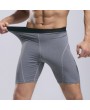 Mens Solid Color Elasticity Quick Dry Fitness Jogging Training Tights Sport Shorts