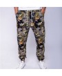 Mens Ethnic Style Printed Drawstring Elastic Waist Slim Fit Casual Fitness Running Pants