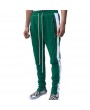 Mens Zipper Decorative Elastic Waist Stitching Color Slim Fit Casual Jogger Pants