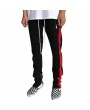 Mens Zipper Decorative Elastic Waist Stitching Color Slim Fit Casual Jogger Pants