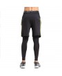 Mens PRO Quick-drying Two-piece Sport Suits Skinny Fit Fitness Training Legging Pants Casual Shorts