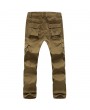 Mens Outdoor Multi-pockets Wear-resisting Cargo Pants Soild Color Casual Cotton Pants