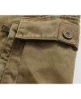 Mens Outdoor Multi-pockets Wear-resisting Cargo Pants Soild Color Casual Cotton Pants