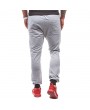 Mens Holes Design Solid Color Drawstring Slim Fit Fitness Jogging Casual Sport Pants