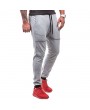 Mens Holes Design Solid Color Drawstring Slim Fit Fitness Jogging Casual Sport Pants