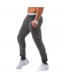 Mens Casual Solid Color Drawstring Elastic Waist Slim Fit Fitness Running Sport Pants