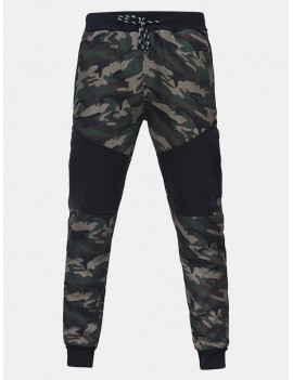 Mens Fitness Camo Printed Drawstring Elastic Waist Slim Fit Running Casual Sport Pants