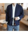 Men Retro Dsigen Thin Loose Solid Color Cotton Sun Protection Coat Cloak