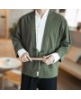 Men Retro Dsigen Thin Loose Solid Color Cotton Sun Protection Coat Cloak