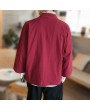 Men Retro Dsigen Thin Loose Solid Color Cotton Sun Protection Coat Cloak