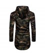 Outdoor Sunscreen Thin Mid Long Camouflage Printing Hooded Jacket for Men