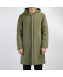 Mens National Cotton Linen Hooded Collar Solid Color Long Sleeve Thicken Coat Casual Midlong Jacket