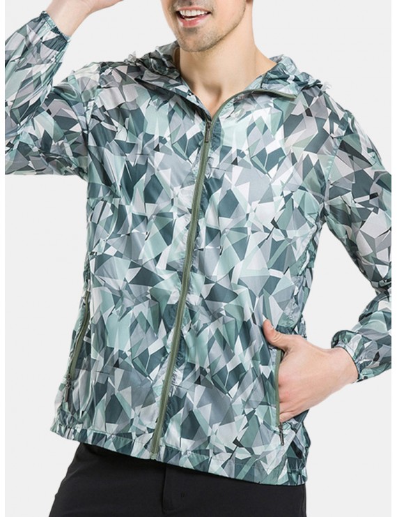 Thin Sunscreen Outdoor Printing Quickly Dry Jacket for Men