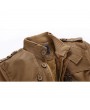 Mens Fashion Stand Collar Jacket PU Leather Fluffy Lined Warm Slim Fit Coat