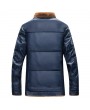 S-6XL Plus Size Winter Thicken Warm PU Leather Stand Collar Jacket for Men