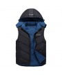 Outdoor Down Padded Reversible Detachable Hooded Sport Coat Vest for Men