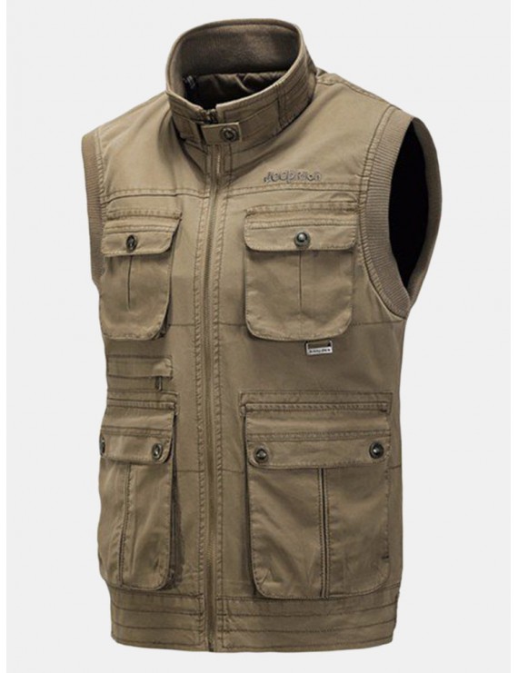 Fall Winter Outdoor Cotton Vest Casual Multi-pocket Fishing Waistcoat