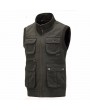 Fall Winter Outdoor Cotton Vest Casual Multi-pocket Fishing Waistcoat