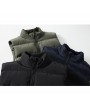 Men's Casual Thicken Plus Velvet Stand Collar Solid Color Down Vest