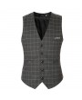 Fashion Wedding Dress Plaid Vest Slim Fit Business Suit Vest For Men