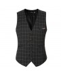 Fashion Wedding Dress Plaid Vest Slim Fit Business Suit Vest For Men