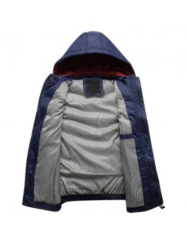 Thick Detachable Hooded Loose Warm Zipper Pockets Vest for Men