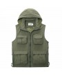 Mesh Outdoor Casual Thin Fishing Photography Detachable Hood Vest for Men