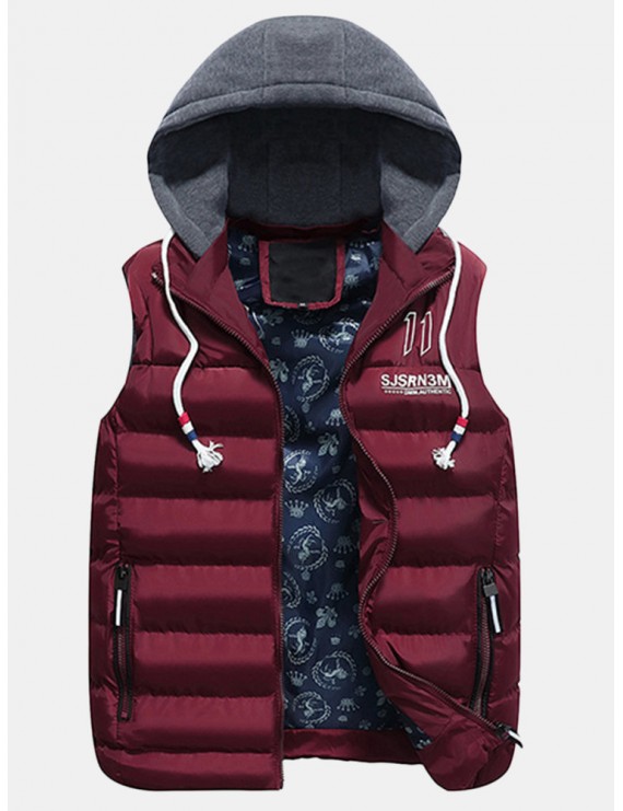 Winter Stylish Sports Thicken Slim Hooded Casual Vests for Men