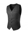 Casual Formal Business Slim Fit Multi Pockets Fashion Pure Color Suit Vest for Men