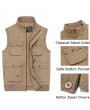 Casual Outdoor Cotton Multi-Pocket Fishing Photographic Stand Collar Waistcoat for Men