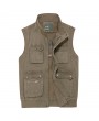 Plus Size Outdoor Casual Multi-Pocket Fishing Photographic Stand Collar Waistcoat for Men