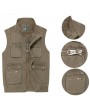 Plus Size Outdoor Casual Multi-Pocket Fishing Photographic Stand Collar Waistcoat for Men