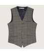 British Style Bussiness Casual Chest Single Pocket Checked Vest for Men