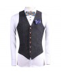 British Style Bussiness Casual Chest Single Pocket Checked Vest for Men