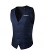 Fashion Business Casual Korean Style Pure Color Single Breasted Vest for Men