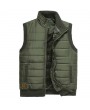 Plus Size Inside Thicken Fleece Rib Kniting Cuffs Stand Collar Warm Vest for Men