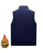 Men's Mutil-Pockets Outdoor Fishing Sleeveless Shearling Stand Collar Coat Thicken Fleece Vest