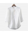 Mens Casual Cotton Half-Sleeves T-shirt Loose Breathable Tops