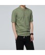 Mens Cotton Linen Chinese Style Retro Solid Color Stand Collar Summer Casual T Shirts