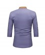 Mens African Ethnic Style 3D Printed Stand Collar 3/4 Sleeve Casual T Shirts