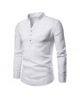 Mens Breathable Thin Stand Collar Solid Color Slim Fit Casual T Shirts