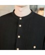 Mens Casual Vintage Retro T-shirts Cotton Linen Long Sleeve Tops