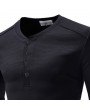 Mens Solid V-neck Long Sleeve Slim Fit Knit T-shirt