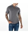 Mens Fashion Bust Bandages Tees V-neck Short Sleeve Regular Fit Casual Cotton T Shirts